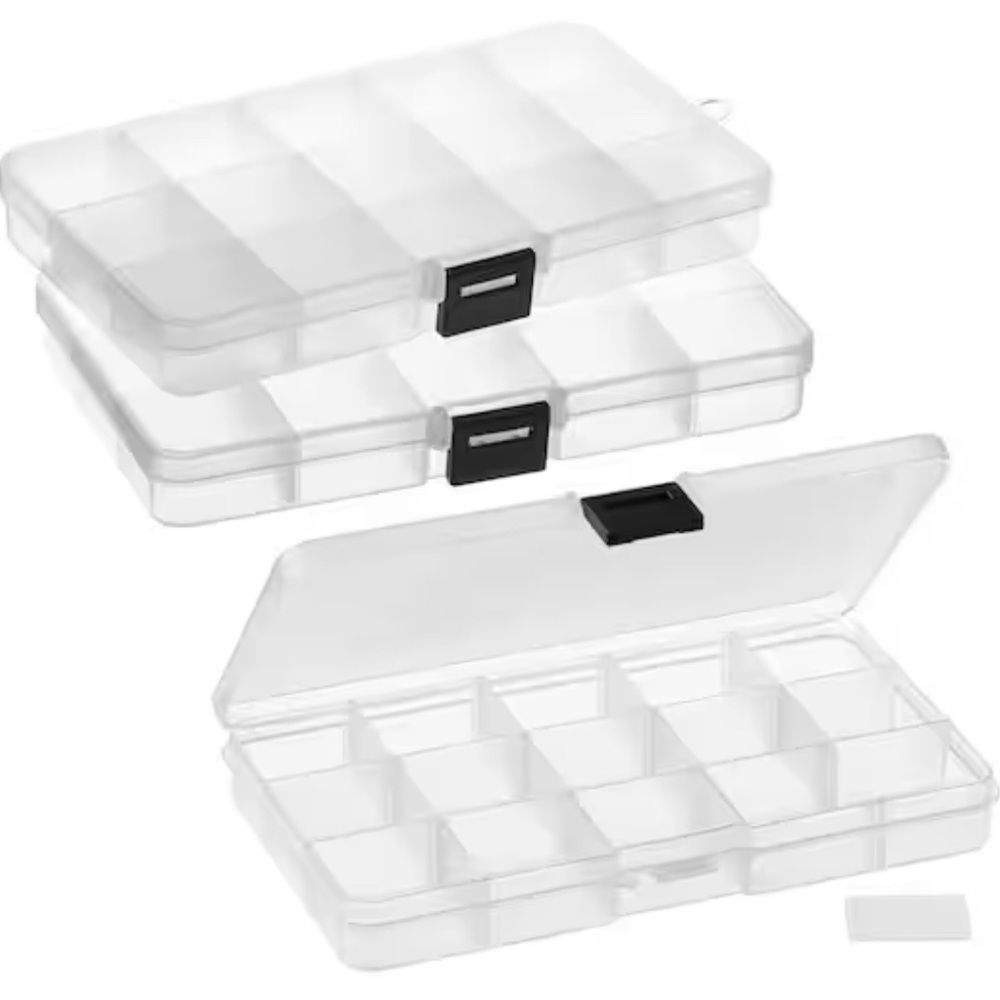 Bead Landing Small Clear Bead Craft Storage Cases SET OF 3. NEW.